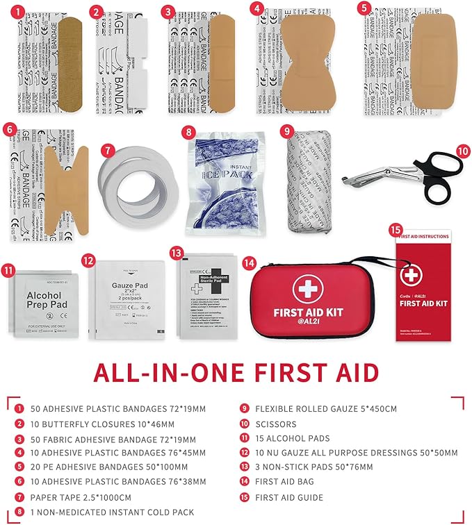 @AL21 All-Purpose First Aid Kit 184 Pieces, Emergency Kit - Image 7