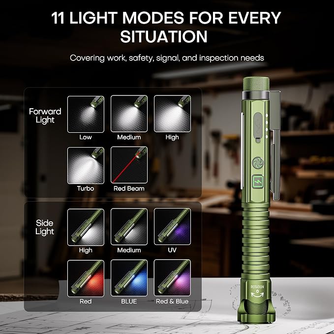 EDC Flashlight Rechargeable, 800 Lumen Small Flashlight - Image 2