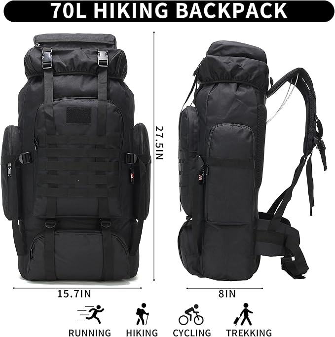 Hiking Backpack for Men 70L/100L Camping Backpack Military Rucksack Molle 3 - Image 2