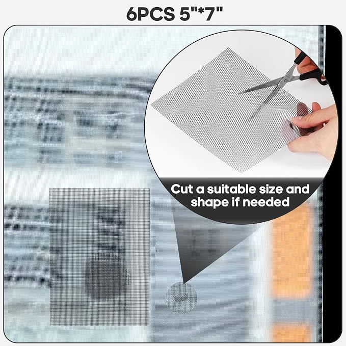 Secopad 5" x 7" Black/Grey Screen Repair Kit, Strong Adhesive Fiberglass Mesh - Image 7