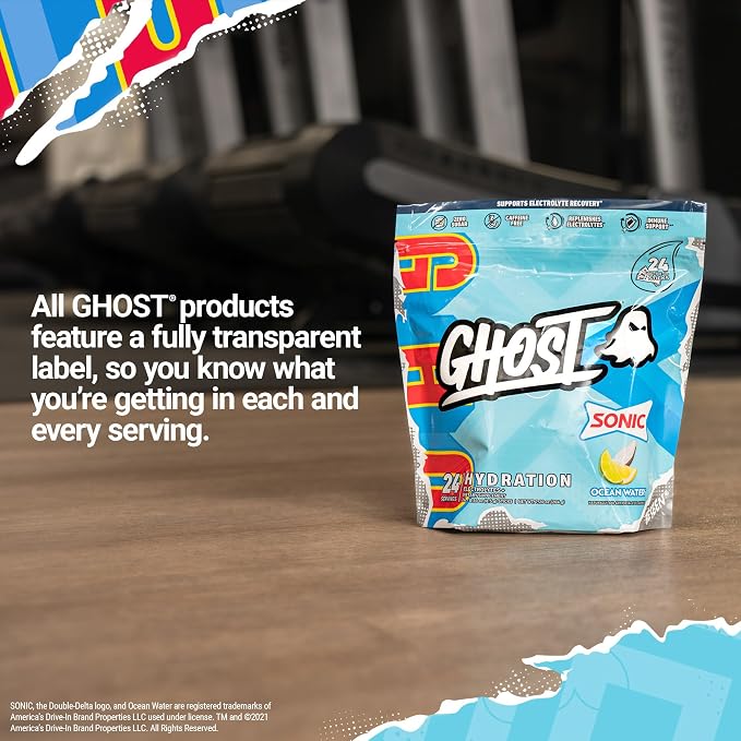 GHOST Hydration Packets, Sonic Ocean Water, 24 Sticks, Electrolyte Powder - Image 5