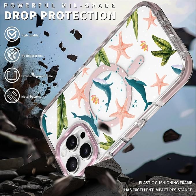 Case for iPhone 16 Pro, Sealife Whale Ocean Wildlife Clear Phone Case - Image 5