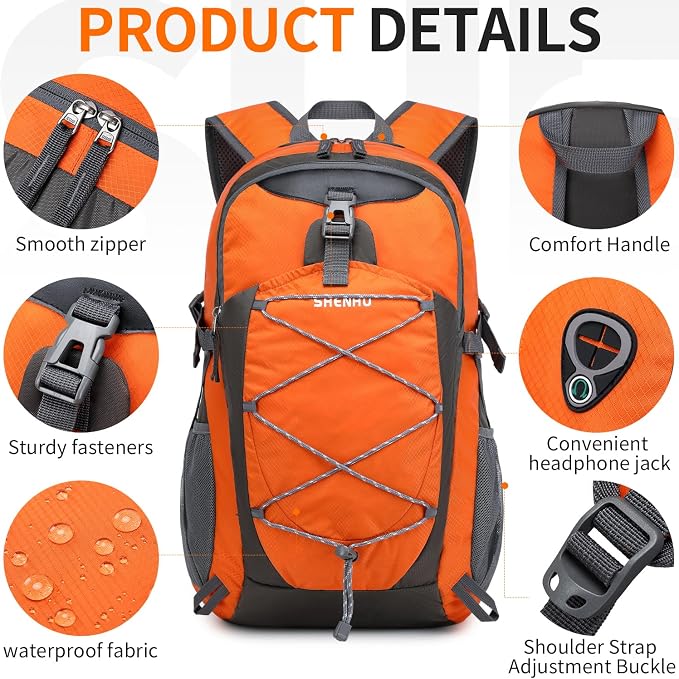 40L Hiking Backpack Lightweight Daypack Waterproof Travel Camping Backpack - Image 6