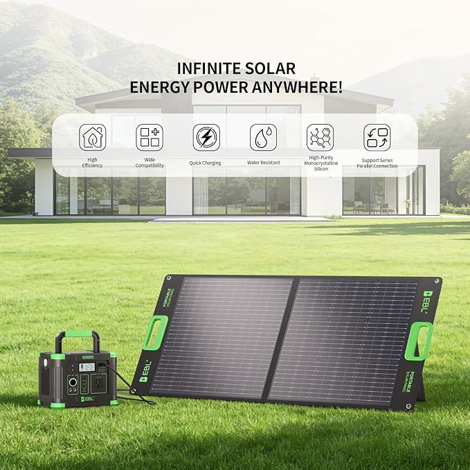 EBL 100 Watt Solar Panel, Foldable Solar Charger - Image 4