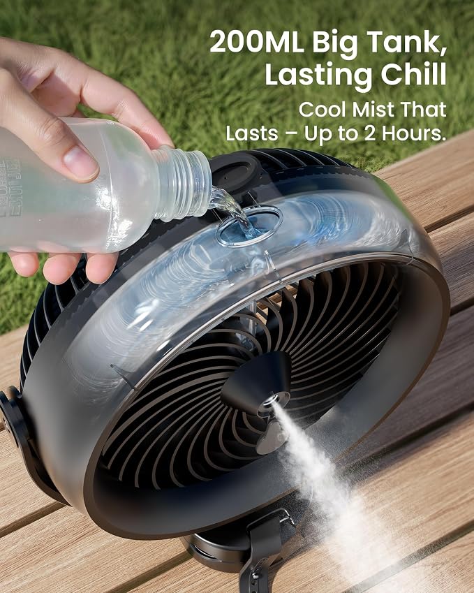Koonie 10000mAh Battery Operated Misting Fan - Image 6