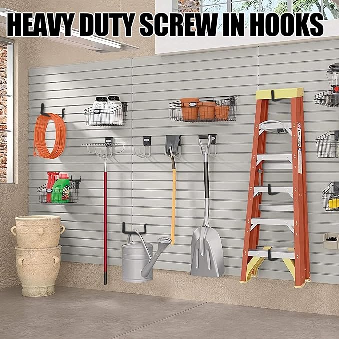Garage Hooks Heavy Duty, Wall Mounted Steel Tool Hangers - Image 5