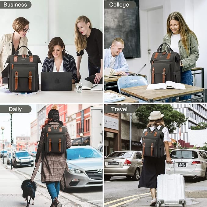 LOVEVOOK Laptop Backpack for Women Work Travel Commuter Backpack Business - Image 7