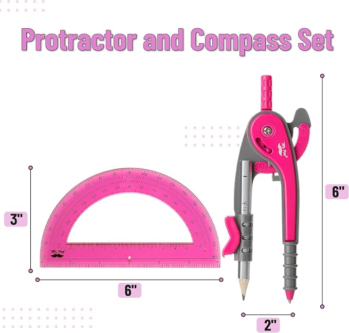 Mr. Pen- Geometry Compass and Protractor Set, 6 Inch Compass, 6 Inch Protractor - Image 2