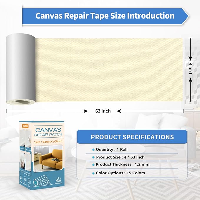 KING MOUNTAIN Canvas Repair Tape, Outdoor Gear Patch, 4×63 Inches, Waterproof - Image 4