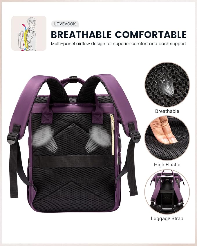 LOVEVOOK Laptop Backpack Women, 15.6 Inch Backpack - Image 5