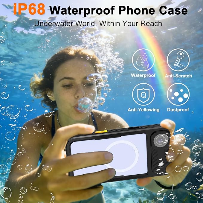 Underwater Case for iPhone 17 Air 6.5", IP68 Waterproof Shockproof Full Body - Image 3