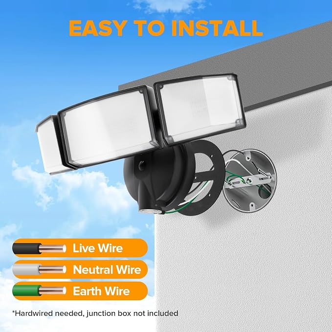 LUTEC 75W 8000LM Dusk to Dawn Outdoor Lighting, LED Flood Light Outdoor - Image 5