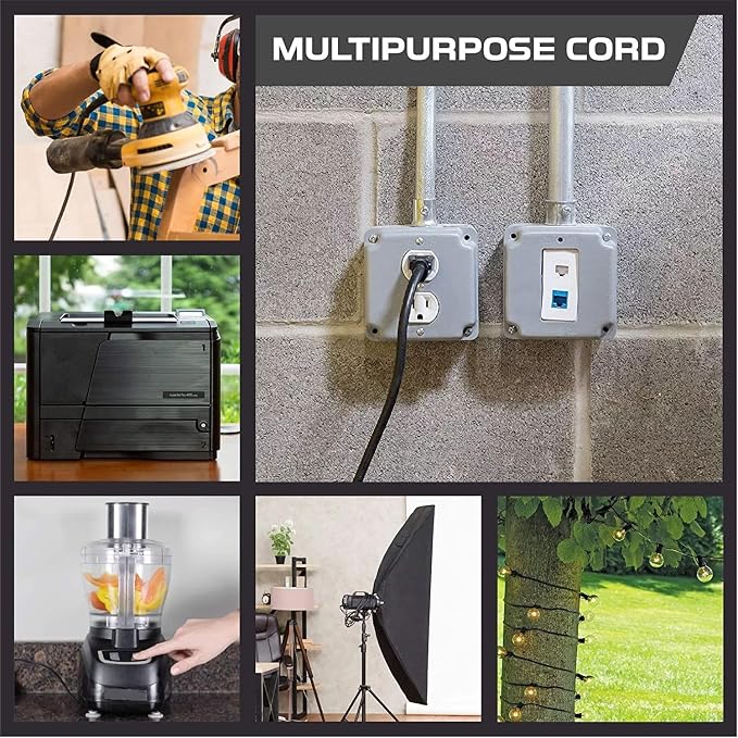 Outdoor Extension Cord Waterproof 5 FT, Flexible 100% Copper 3 Prong Extension - Image 4