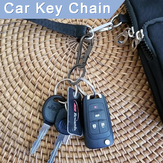 CooBigo 4Pack Small Keychain Rings, Metal Key Carabiner Clip, Mini EDC Key Ring - Image 4
