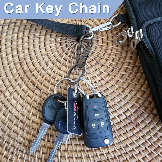4Pack Small Keychain Rings, Metal Key Carabiner Clip, Mini EDC Key Ring Chain - Image 5