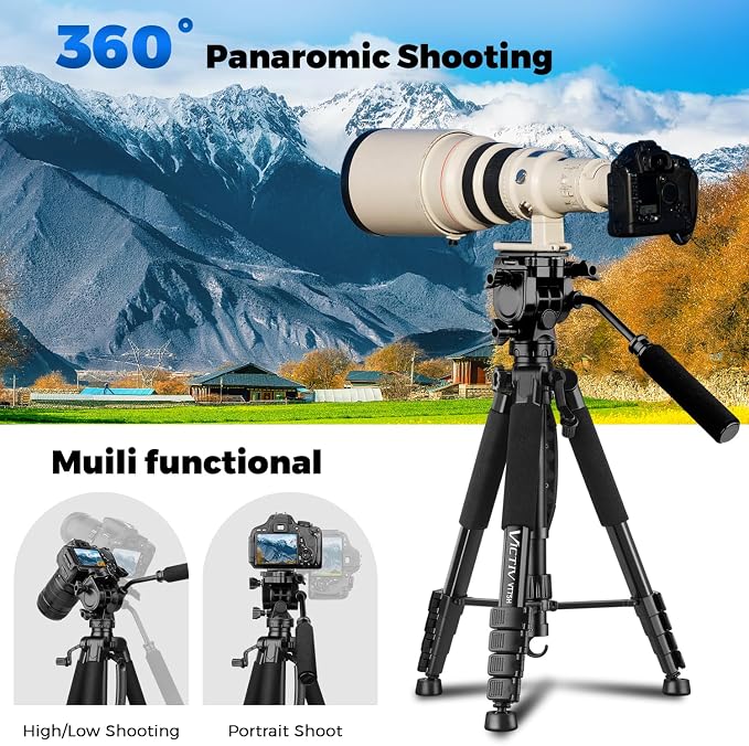 Camera Tripod, 75” Heavy Duty Tripod - Image 3