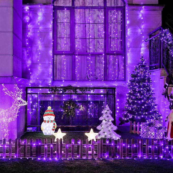 JMEXSUSS 300LED Purple Christmas Lights - Image 2