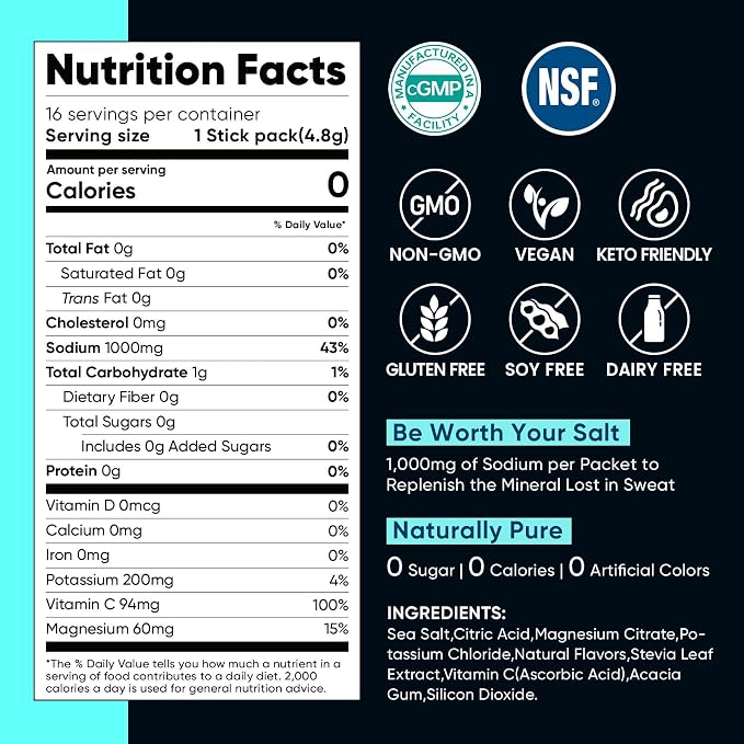 Venture Pal High Sodium Electrolyte Powder Packets | Sugar Free Hydration Drink - Image 8