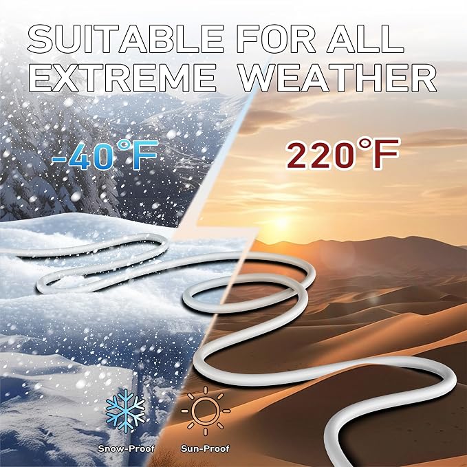 LUCKY TL Indoor Outdoor Extension Cord, 16/3 Gauge White Long Extension Cord - Image 4