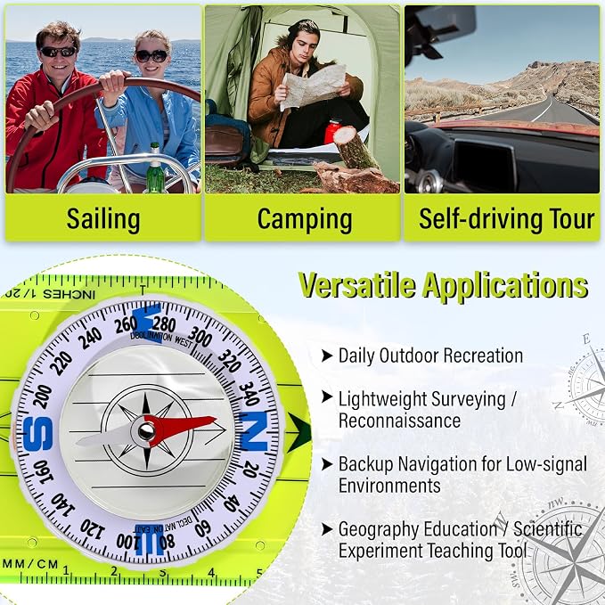 20 Pcs Acrylic Orienteering Compass Hiking Backpacking Survival Reliable - Image 7