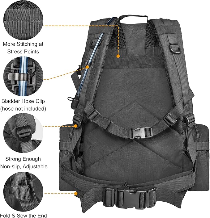 CVLIFE Tactical Backpack Military Army Rucksack 60L Large Assault Pack - Image 5