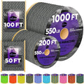 TECEUM Reflective Paracord Rope 1000 – 1000ft/200ft/100ft/50ft – 40+ Colors – by TECEUM