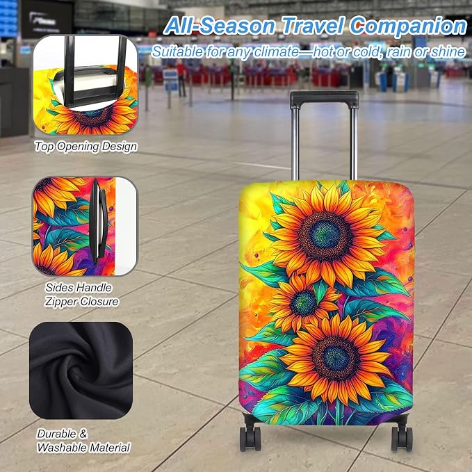 Luggage Cover Protector for 22-24 Inch Suitcases, TSA Approved Elastic Travel - Image 3