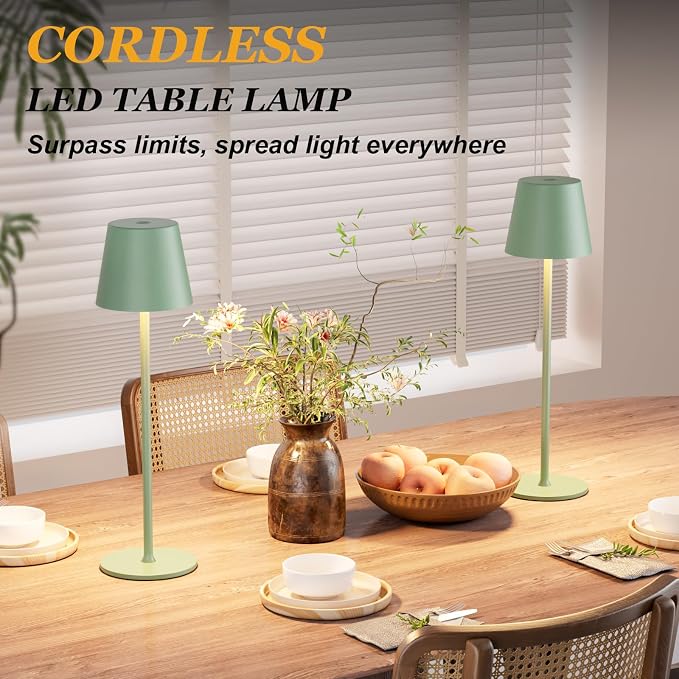 Kakanuo Cordless Table Lamp Rechargeable Green - Image 4