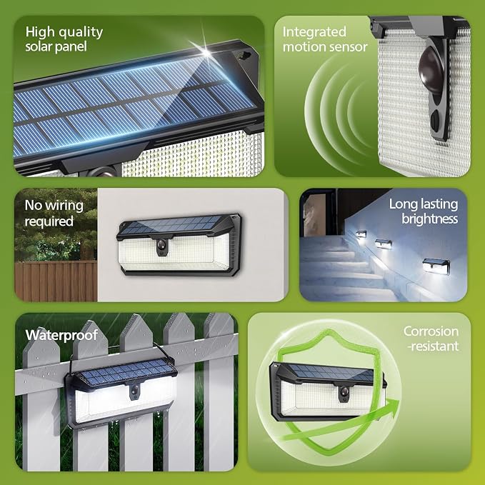 Philips Solar Lights Motion Sensor Outdoor, 258 LEDs Solar Powered Security - Image 2
