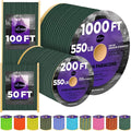 TECEUM Reflective Paracord Rope 1000 – 1000ft/200ft/100ft/50ft – 40+ Colors – by TECEUM