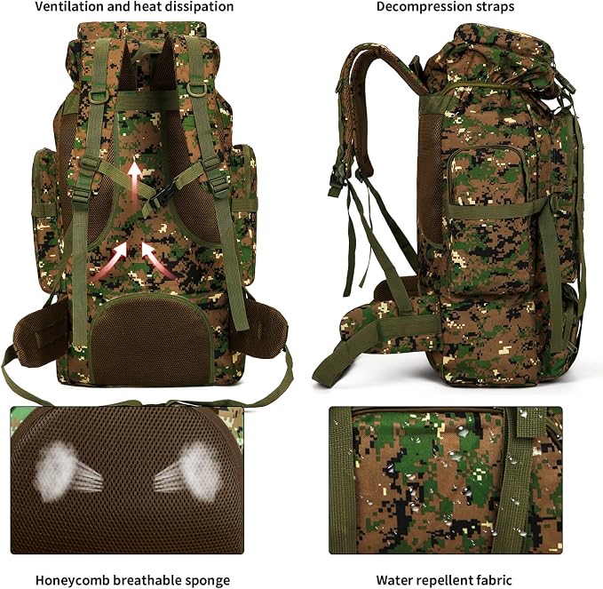 Hiking Backpack for Men 70L/100L Camping Backpack Military Rucksack Molle 3 - Image 3