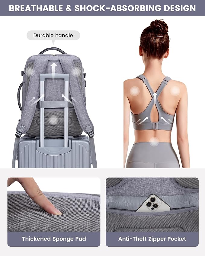 LOVEVOOK Large Travel Backpack for Women, 50L Carry on Backpack Airplane - Image 7