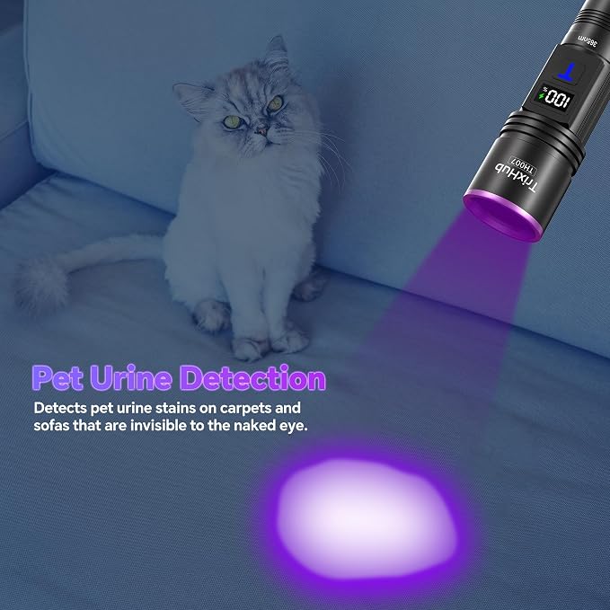 TrixHub 365nm Black Light Flashlight, UV Flashlight Rechargeable - Image 4