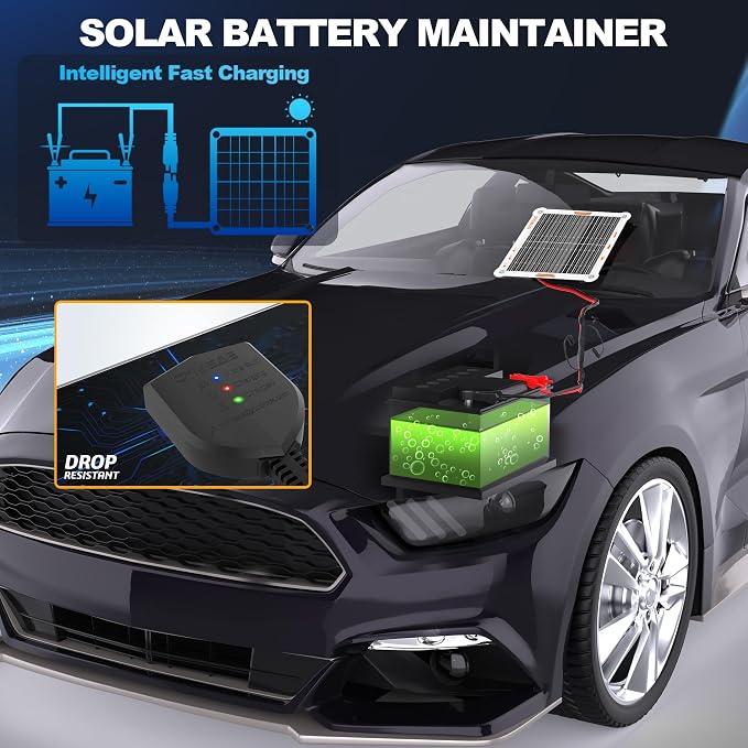 OYMSAE White 5W 12V Solar Car Battery Charger Portable Waterproof Solar Power - Image 3