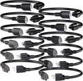 12 Pack Short Extension Cord 1 Foot Black, 16/3 Gauge Indoor Power Extension by POWGRN
