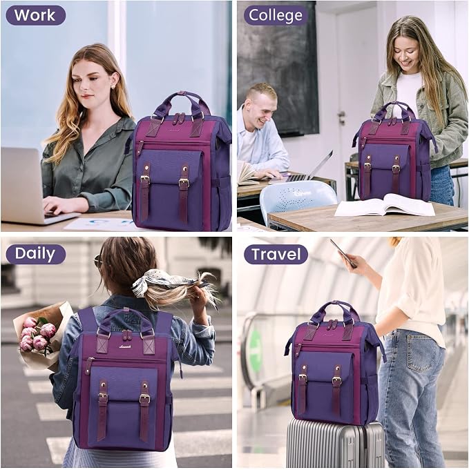 LOVEVOOK Laptop Backpack for Women Work Travel Computer Backpacks Purse - Image 4