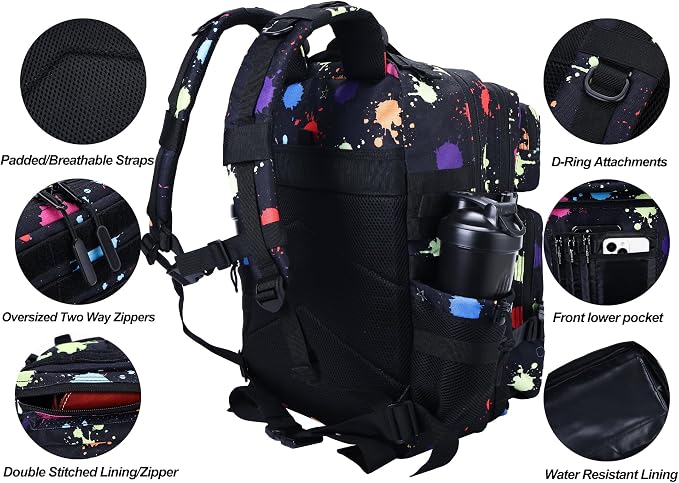 LHI Military Tactical Backpack for Men and Women 45L Army 3 Days Assault Pack - Image 4