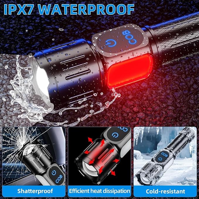 Rechargeable LED Flashlight, Super Bright 99000 High Lumens Flash Light - Image 7