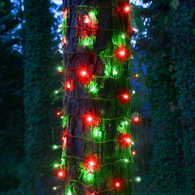 Dazzle Bright Red and Green Christmas String Lights, 300 LED 100 FT Connectable - Image 4