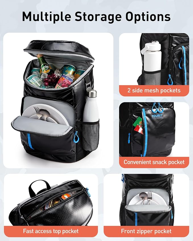 TOURIT Cooler Backpack Lightweight Insulated Backpack Cooler Leak-Proof - Image 6