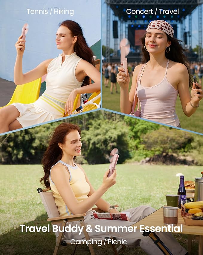 Gaiatop Portable Handheld Fan, 3 in 1 Mini Fan Handheld, Foldable Personal Fans - Image 4