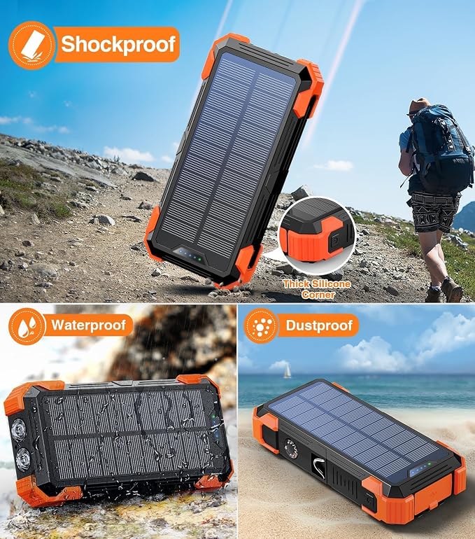 Sudrov Solar Charger Power Bank, 42800mAh Wireless Portable Charger - Image 4