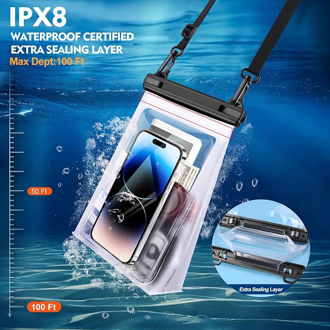 PEDVSTY Large Waterproof Phone Pouch, Cell Phone Dry Bag - Image 4