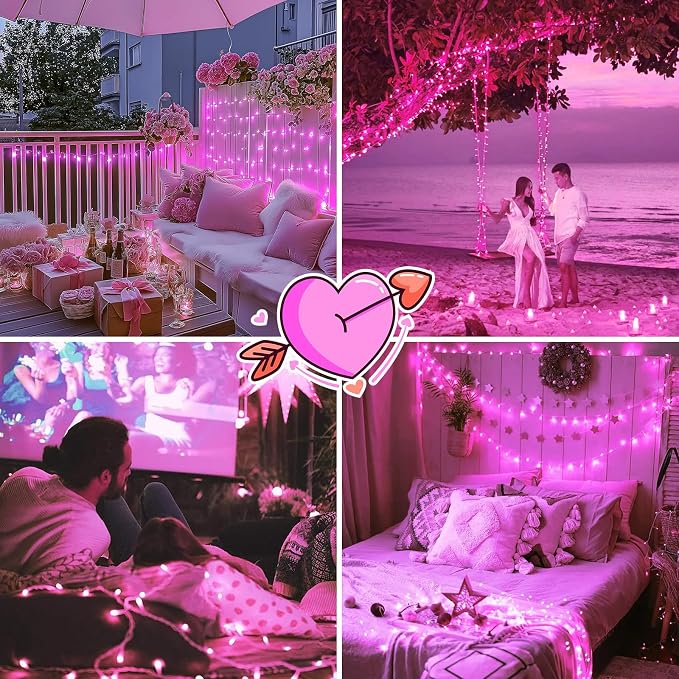 KAQ Connectable 240LED Pink String Lights Outdoor/Indoor, Extendable Plug in - Image 6