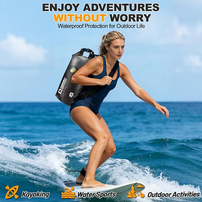 Waterproof Dry Bag, 5L/10L/20L/30L/40L Roll Top Lightweight Storage Backpack - Image 8