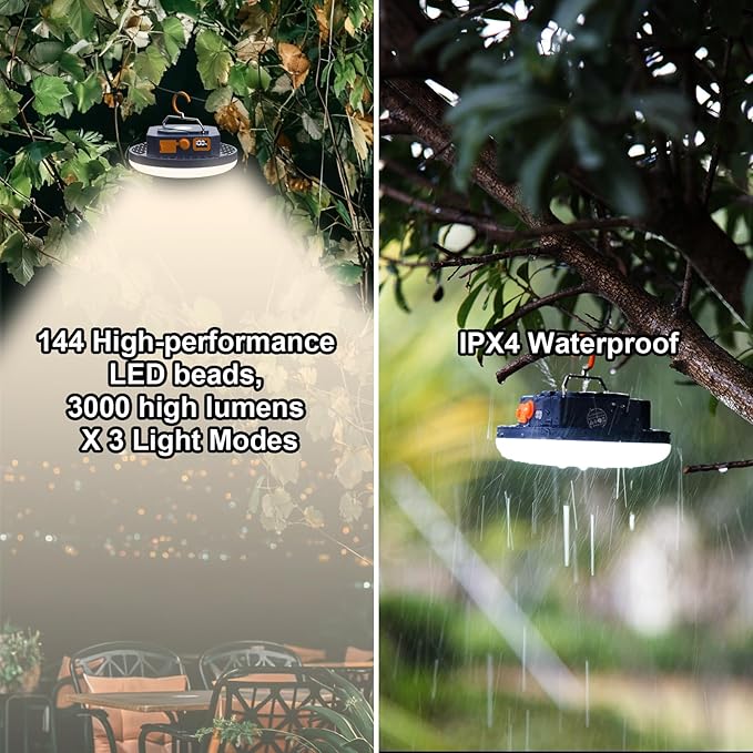 10000mAh 4000LM Camping Light 4 Light Modes Portable LED Camping Lantern - Image 7