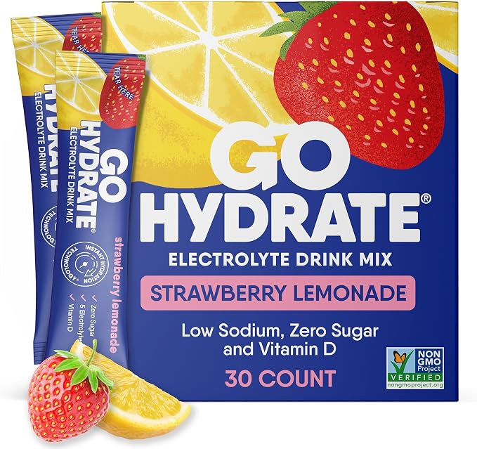 GoHydrate Low Sodium Electrolytes Powder Packets Sugar Free by GoHydrate