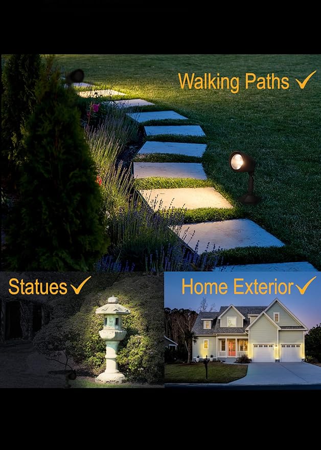 LED Outdoor Single Bullet Flood Light, 10W Hardwired Spotlight, Waterproof - Image 8