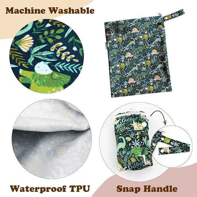 Mama Koala Wet Dry Bags, Portable Washable Reusable Baby Cloth Diapers Bags - Image 3