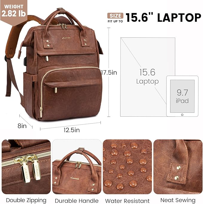 LOVEVOOK Leather Laptop Backpack - Image 5